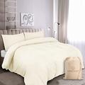 Double Size Duvet Cover Set, 1000 TC 3 Pc Quilt Cover Set, Ivory Bedding Set, 100% Egyptian Cotton Duvet Covers, (1 Duvet Cover Double Size, 2 Pillowcases), Luxury Egyptian Cotton Bedding