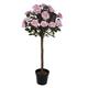 GreenBrokers Artificial Soft Pink Rose Tree 25 Flowers 90cm/3ft, Faux Silk
