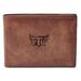 Men's Fossil Brown Tennessee Tech Golden Eagles Leather Derrick Front Pocket Bi-Fold Wallet