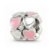 Mia Diamonds Solid 925 Sterling Silver Reflections Pink Enamel Swarovski Crystal Hearts Bead