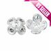 Round Petal Antique Silver-Plated Bead Cap With Czech Rhinestone 12.7x12.7mm pack of 2pcs (5-Pack Value Bundle) SAVE $4