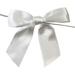 Pre-Tied White Satin Bows - 4 1/2 Wide Set of 12 Wired Craft Ribbon Wedding Embellishments Memorial Day 4th of July Gift Basket Birthday Christmas