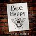 Bee Happy Stencil by StudioR12 Fun Spring Garden Word Art - Reusable Mylar Template Painting Chalk Mixed Media Use for Crafting DIY Home Decor - STCL1171_1 ...SELECT SIZE 9 x 7