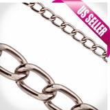 Aluminum Chain Rhodium-Finished Twisted Oval Curb Chain 1.8mm Wire 11x6.8mm Sold per pkg of 25Ft