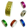 Yesbay 1.2cm x 18m Square Glitter Sparkle Holographic Prism Lure Tape for Gift Packing Prism Tape-Red