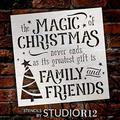 Magic of Christmas Family & Friends Stencil by StudioR12 DIY Winter Holiday Home Decor Craft & Paint Wood Sign Reusable Mylar Template Tree Star Snow Gift SELECT SIZE 12 inches x 12 inches