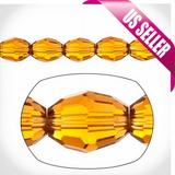 Light Topaz Oval Crystal Beads 11x8mm 42-Facet Surface Cutted 41pcs / string of 16 inchs