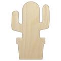 Cactus in Pot Solid Wood Shape Unfinished Piece Cutout Craft DIY Projects - 6.25 Inch Size - 1/4 Inch Thick