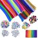 EpiqueOne 1090 Piece Kids Arts & Crafts Supplies with Pipe Cleaners Pom Poms and Googly Eyes