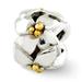 Fancy Bead White Sterling Silver Themed 10.91 mm 8.18 Reflections Gold-Plated & Polished Flowers Bead