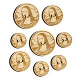 Mona Lisa Painting by Leonardo Da Vinci Wood Buttons for Crochet Knitting Sewing DIY Craft - 1.00 Inch Medium (7pcs)