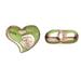 Acrylic Beads/ Finding Piece Rose Gold Base With Green Overlaid 27x22mm Fancy Heart pack of 10pcs (2-pack Value Bundle) SAVE $1