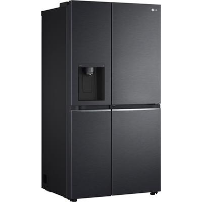LG Side-by-Side, GSJV71MCTE, 179 cm hoch, 91,3 breit E (A bis G) schwarzes edelstahl Side-by-Side Kühl-Gefrierkombinationen Kühlschränke Haushaltsgeräte
