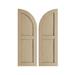 Ekena Millwork Timberthane Two Equal Flat Panel w/Quarter Round Arch Top Faux Wood Shutters (Per Pair) Wood in Brown | 50 H x 15 W x 1 D in | Wayfair