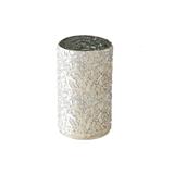 Silver Crushed Mosaic Candle Votive + Vase 5x9 - Anaya Home V-8-3