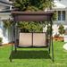 Costway 2 Seat Patio Porch Swing with Adjustable Canopy Storage - See details