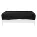 Linen-Like Texture Polyester Futon Cover by Prestige Furnishings - Sachi Collection - Solid Black - Queen Ottoman Size (26 x 60 )