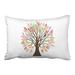 WinHome Colorful Tree Design Pink And Green And Orange Decorative Pillowcases With Hidden Zipper Decor Cushion Covers Two Side 20x30 inches