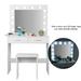 EBTOOLS Lighted Makeup Vanity Mirror Light,Makeup Dressing Table Vanity Set Mirrors with Light,Tabletop or Wall Mounted Vanity with Mirror and Stool,LED Light Flexible, DIY Mirror