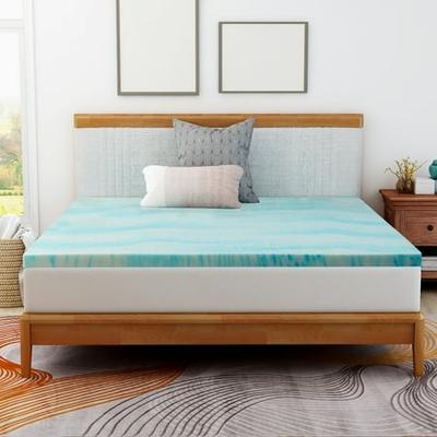 Mattress Topper King 2 Inch Cool Swirl Gel Memory Foam Mattress Topper Blue On Walmart Accuweather Shop