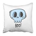 CMFUN Bone Cute Colorful Doodle Line Style Funny Skull Saying Boo Bright Bright Cartoon Pillowcase 18x18 inch