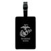 Marine Wife USMC White on Black Officially Licensed Rectangle Leather Luggage Card Suitcase Carry-On ID Tag