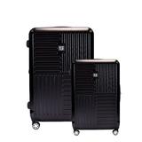 FUL Urban Grid 2 Piece Luggage Set, Spinner Rolling Luggage Suitcases, 29in, and 21in Sizes, ABS Hard Cases, Black