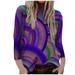 Bseka Women Sexy Loose Casual Colorful Deep V Neck Long Sleeve Lace Front Zipper Tunic Tops T Shirt Blouse Pullover