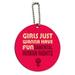 Girls Just Wanna Have Fundamental Rights Round Wood Luggage Card Suitcase Carry-On ID Tag