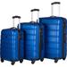 MEROTABLE Omni PC Hardside Expandable Luggage with Spinner Wheels, Blue, 3-Piece Set (20/24/28)