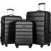 3 Pcs Luggage Set Expandable Hardside Lightweight Spinner Suitcase with TSA Lock [Upgraded Version],Black