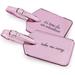 Miamica Pink Oil Slick Luggage Tags 2 Piece Set Travel Accessory "Take Me Away"