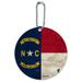 Rustic North Carolina State Flag Distressed USA Round Luggage ID Tag Card Suitcase Carry-On