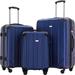 3 Piece Lightweight P.E.T Luggage,Luggage Sets with TSA Locks,Large Storage Space and Fully Lined Interior,20" Carry-On,24",28",Blue