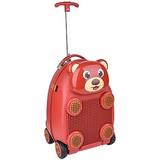 Toddler Suitcase, Kids Hard Case Shell Rolling Carry On Luggage with Blocks - with 4 Wheels, Extendable Handle, and Inner Organizational Pocket Compartment,Bear