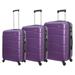 DUKAP RODEZ 3-Piece Plastic Luggage Set, Purple (DKRODSML-PUR)