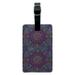 Purple Floral Mosaic Pattern Rectangle Leather Luggage Card Suitcase Carry-On ID Tag