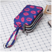 Ducklingup Womens Print 3 Layer Canvas Bag Short Wallet Zipper Coin Purse