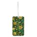 02 Gold Foil Print Flowers on Blue Grunge- Standard Sized Hard Plastic Double Sided Luggage Identifier Tag