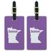 Graphics and More Minnesota MN Home State Luggage Suitcase ID Tags Set of 2 - Solid Lavender Purple
