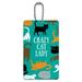 Crazy Cat Lady Teal Orange Black Brown Luggage Card Suitcase Carry-On ID Tag