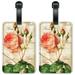 Redoute Roses - Luggage ID Tags / Suitcase Identification Cards - Set of 2