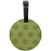 Graphics and More Flowers Lime Green Round Leather Luggage ID Tag Suitcase Carry-On