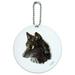 Wild Black Wolf Head Round Luggage ID Tag Card Suitcase Carry-On