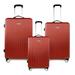 3pcs Luggage Set Lightweight Hardside ABS Travel Suitcase Spinner w/Lockable Zippers Dark Red