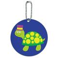 Graphics and More Turtle In A Top Hat Round ID Card Luggage Tag