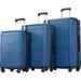 Suzicca Expanable Spinner Wheel 3 Piece Luggage Set ABS Lightweight Suitcase with TSA Lock