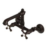 6 in. English Country Adjustable Center Wall Mount Kitchen Faucet, Oil Rubbed Bronze - 6.63 x 5.06 x 6 in.