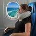 Memory Foam Travel Pillow- With Gel That Cools for Head/Neck Support with Pillowcase for Sleeping/Traveling/Airplanes/Trains by (Gray)