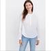 Madewell Tops | Madewell White Shirred Popover Long Sleeve Button Up Shirt Top Size Xsmall | Color: White | Size: Xs